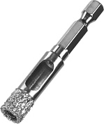ЗУБР АВК d 10 мм (HEX 1/4″, 15 мм кромка), Вакуумное алмазное трубчатое сверло, Профессионал (29865-10)29865-10
