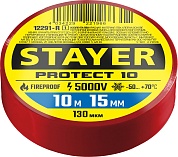 STAYER Protect-10 10м х 15мм 5000В красная, Изоляционная лента ПВХ (12292-R)12291-R_z01