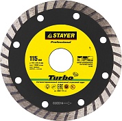 STAYER TURBO 115 мм (22.2 мм, 7х2.4 мм), алмазный диск, PROFESSIONAL (3662-115)3662-115_z01
