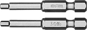 KRAFTOOL X-Drive HEX 3, 50 мм, 2 шт, Торсионные биты (26127-3-50-2)26127-3-50-2