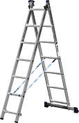 СИБИН 7 ступеней, со стабилизатором, алюминиевая, двухсекционная лестница (38823-07)38823-07