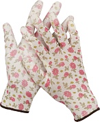 GRINDA прозрачное PU покрытие, 13 класс вязки, бело-розовые, размер M, садовые перчатки (11291-M)11291-M