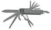 ЗУБР 12 в 1, складной, обрезиненная рукоятка 90 мм, многофункциональный нож (47780)47780