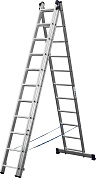 СИБИН 11 ступеней, со стабилизатором, алюминиевая, трехсекционная лестница (38833-11)38833-11