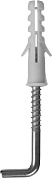 ЗУБР ЕВРО 6х30 / 4х45 мм, распорный дюбель полипропиленовый с шурупом-крюком, 200 шт (30675-06-30)30675-06-30