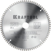 KRAFTOOL Multi Material 250х30мм 80Т, диск пильный по алюминию36953-250-30