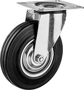ЗУБР d=125 мм, г/п 100 кг, игольчатый подшипник, поворотное колесо резина/металл, Профессионал (30936-125-S)30936-125-S