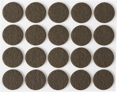 STAYER d 22 мм, самоклеящиеся, фетровые, 20 шт. коричневые, мебельные накладки (40910-22)40910-22