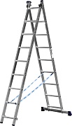 СИБИН 9 ступеней, со стабилизатором, алюминиевая, двухсекционная лестница (38823-09)38823-09