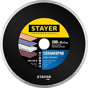 STAYER CERAMO-25 d 200 мм (25.4 мм, 5х2.49 мм), алмазный диск, PROFESSIONAL (3665-200)3665-200_z02