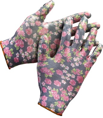 GRINDA прозрачное нитриловое покрытие, чёрные, размер S-M, садовые перчатки (11297-S)11297-S