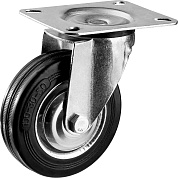 ЗУБР d=100 мм, г/п 70 кг, игольчатый подшипник, поворотное колесо резина/металл, Профессионал (30936-100-S)30936-100-S