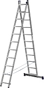 СИБИН 11 ступеней, со стабилизатором, алюминиевая, двухсекционная лестница (38823-11)38823-11