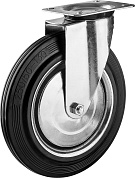 ЗУБР d=250 мм, г/п 210 кг, игольчатый подшипник, поворотное колесо резина/металл, Профессионал (30936-250-S)30936-250-S