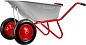 ЗУБР Т-21, 90 л, 180 кг, двухколесная, оцинкованная сталь, стальные опоры и ось, садово-строительная тачка (39952)