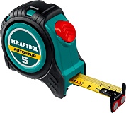 KRAFTOOL AutoStop 5м х 19мм, Профессиональная рулетка с автостопом (3412-5-19)3412-5-19