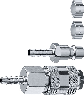 ЗУБР (штуцер ″елочка″, 6 мм - рапид муфта) + (рапид штуцер-штуцер ″елочка″, 6 мм) + (обжимные хомуты 2 шт), Набор, Профессионал (64920-06-H)64920-06-H