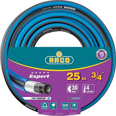 RACO EXPERT, 3/4″ 25 м, 30 атм, четырёхслойный, армированный, поливочный шланг (40302-3/4-25)40302-3/4-25_z01