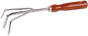 GRINDA 280 мм, 3 зубца, нержавеющая сталь, деревянная ручка, рыхлитель (8-421143)8-421143_z01