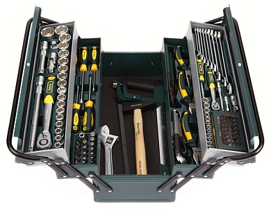 KRAFTOOL GRAND-131, 131 предм., (1/2″+1/4″), Универсальный набор инструмента (27978-H131)27978-H131