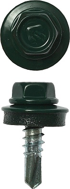 ЗУБР СКМ 6005 19 х 5.5 мм, зел. насыщ., кровельный саморез, 500 шт (4-300315-55-019-6005)4-300315-55-019-6005