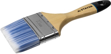 STAYER AQUA 75 мм, 3″ искусственная щетина, деревянная ручка для воднодисперсионных и акриловых ЛКМ, Плоская кисть, EURO (01062-075)01062-075