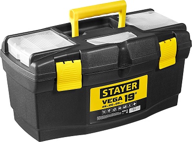 STAYER VEGA-19, 490 х 250 х 250 мм, (19″), Пластиковый ящик для инструментов (38105-18)38105-18_z03