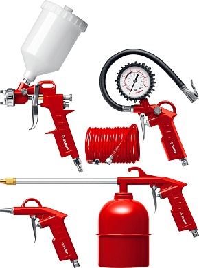 ЗУБР MS-5G, 5 предметов, Универсальный набор пневмоинструмента (06459-H5)06459-H5_z01