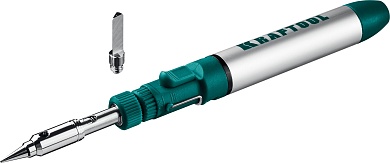 KRAFTOOL SolderGas 70A 30-70Вт 1300°С горелка, фен, набор 3-в-1, Газовый паяльник (55504-H3)55504-H3