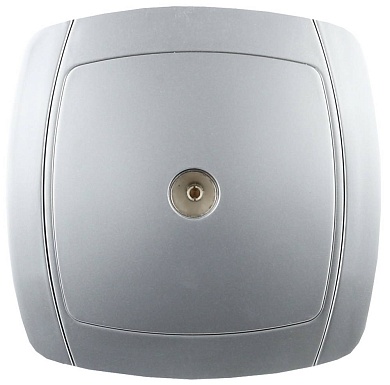 СВЕТОЗАР Акцент, телевизионная одинарная в сборе цвет серебристый металлик, Электрическая розетка (SV-54215-SM)SV-54215-SM