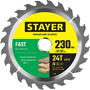 STAYER FAST 230 x 32/30мм 24Т, диск пильный по дереву, быстрый рез3680-230-32-24_z01
