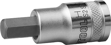 Торцовая бита-головка KRAFTOOL ″INDUSTRIE QUALITAT″, материал S2, HEX, сатинированная, 1/2″, H1027908-10_z01