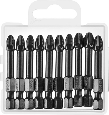 ЗУБР 10 шт, PH 3, 50 мм, Ударные биты (26021-3-50-S10)26021-3-50-S10