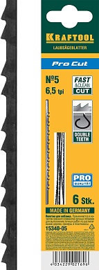 KRAFTOOL Pro Cut 130 мм, 6 шт, Полотна для лобзика (15340-05)15340-05