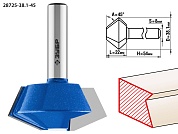 ЗУБР 38.1x22мм, фреза кромочная конусная28725-38.1-45