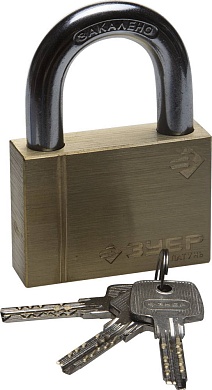 ЗУБР 70 мм, латунный корпус, навесной замок (37299-70)37299-70