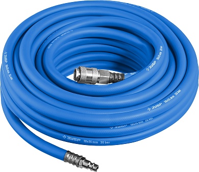 ЗУБР 10 м, 10х15 мм, 20 бар, Воздушный шланг с фитингами рапид, Профессионал (6481-10)6481-10
