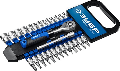 ЗУБР ТР-28, 28 предм. (1/4″), Набор торцовых головок (27645-H28)27645-H28_z01