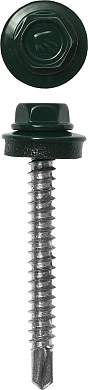 ЗУБР СКД 6005 60 х 4.8 мм, зел. насыщ., кровельный саморез, 200 шт (4-300315-48-060-6005)4-300315-48-060-6005