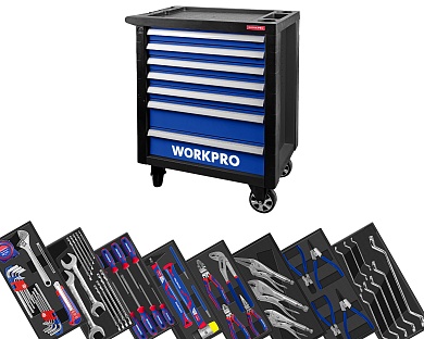 Тележка инструментальная 7 ящиков с 12 ложементами WP285002A WORKPROWP285002A