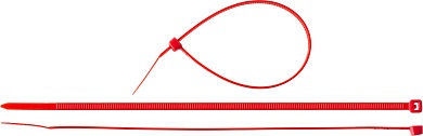 ЗУБР КС-К1 4.8 x 400 мм, нейлон РА66, кабельные стяжки красные, 100 шт, Профессионал (309040-48-400)309040-48-400