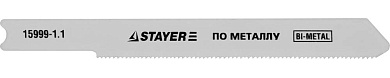 STAYER U118GF, U-хвост., Bi-Metal, по металлу 0,5-1,5мм, шаг зуба 1,1мм, раб. длина 50мм, 3шт, Полотна для лобзика, Professional (15999-1.1)15999-1,1