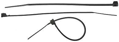 ЗУБР КС-Ч2 3.6 x 200 мм, нейлон РА66, кабельные стяжки черные, 50 шт, Профессионал (4-309037-36-200)4-309037-36-200