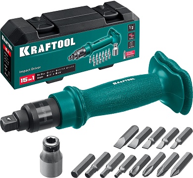 KRAFTOOL ID-15 15 предм., Ударно-поворотная отвертка (25550-Н10)25550-H10_z01