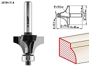 ЗУБР 31,8x17мм, радиус 9.5мм, фреза кромочная калевочная №128784-31.8