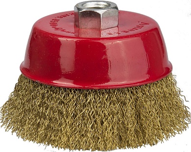 STAYER 75 мм, витая латунированная стальная проволока, 0.3 мм, Щетка чашечная, PROFESSIONAL (35125-075)35125-075_z01