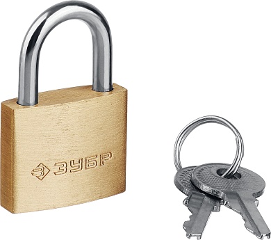 ЗУБР 25 мм, латунный корпус мини, навесной замок, Профессионал (37130-25)37130-25_z01