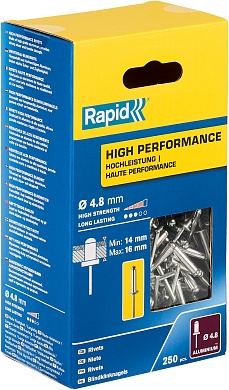 RAPID R:High-performance-rivet 4.8х20 мм, 250 шт, Алюминиевая высокопроизводительная заклепка (5001439)5001439