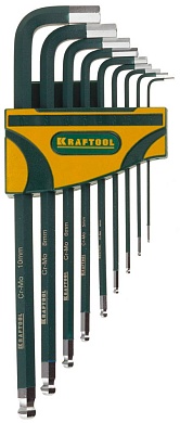 KRAFTOOL Industrie 9 шт, Набор длинных имбусовых ключей (27445-H9)27445-H9