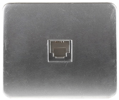 СВЕТОЗАР Гамма, телефонная одинарная без вставки и рамки цвет светло-серый металлик, Электрическая розетка (SV-54117-SM)SV-54117-SM
